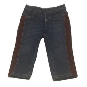 Crazy 8 Blue Jeans with Velvet Accent, Elastic Waist, Size 12-18M